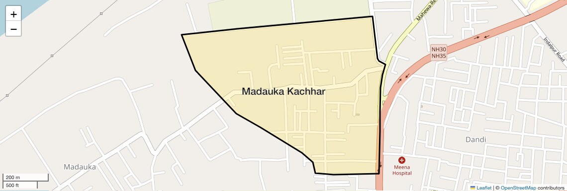 Location Map of Madauka Kachhar, Allahabad