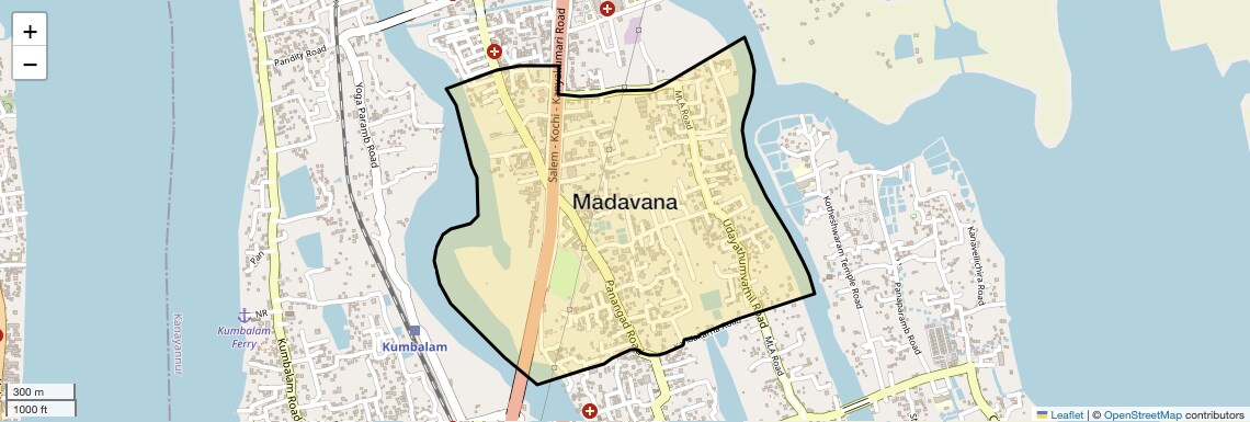 Location Map of Madavana, Kochi
