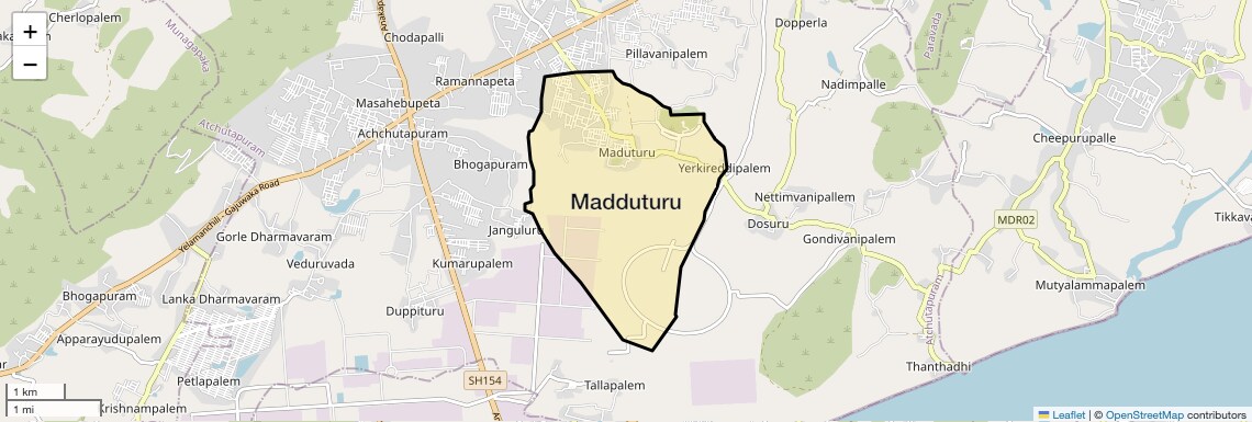 Location Map of Madduturu, Vizag