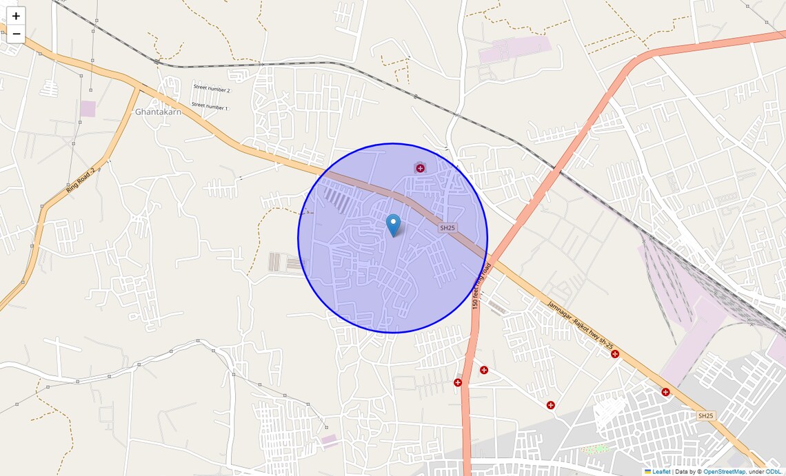 Location Map of Madhapar, Rajkot