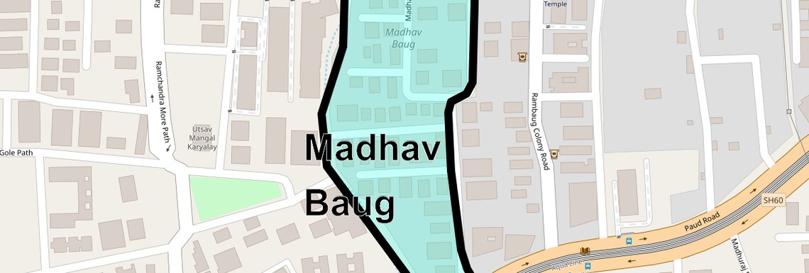 Location Map of Madhav Baug, Pune
