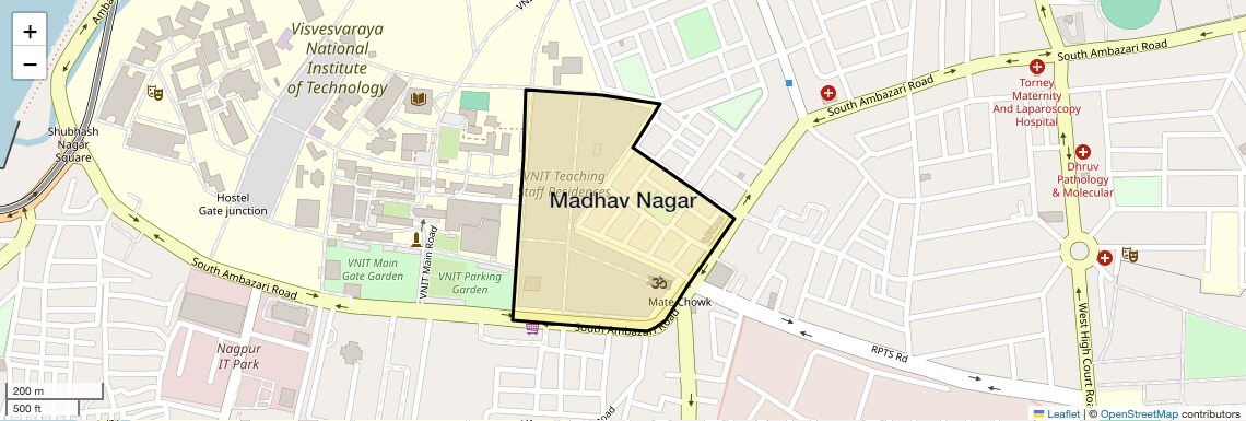 Location Map of Madhav Nagar, Nagpur