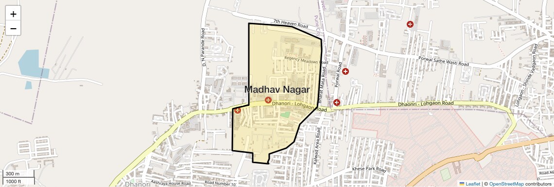 Location Map of Madhav Nagar, Pune