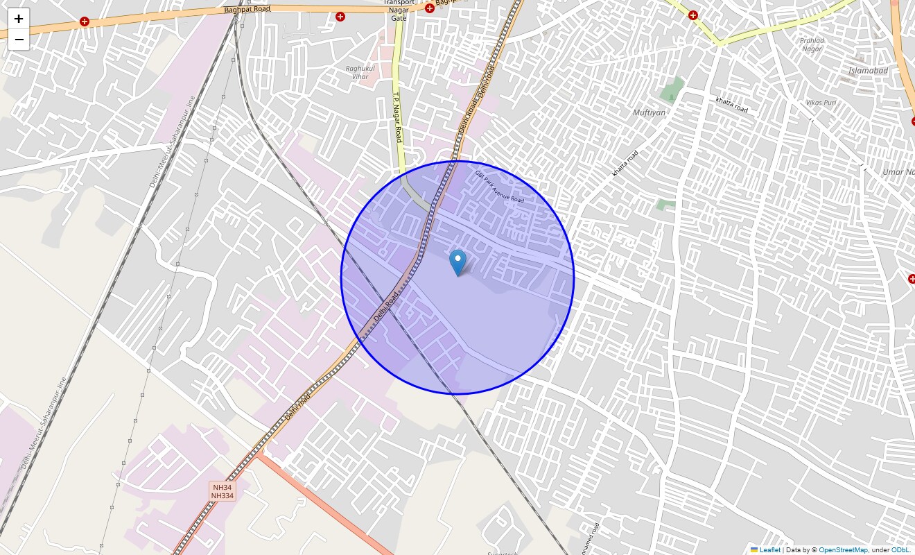Location Map of Madhav Puram, Meerut