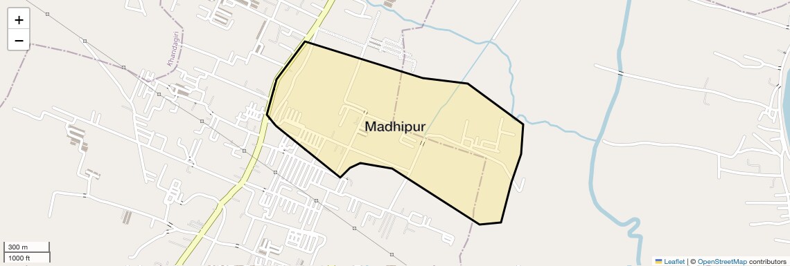 Location Map of Madhipur, Bhubaneswar