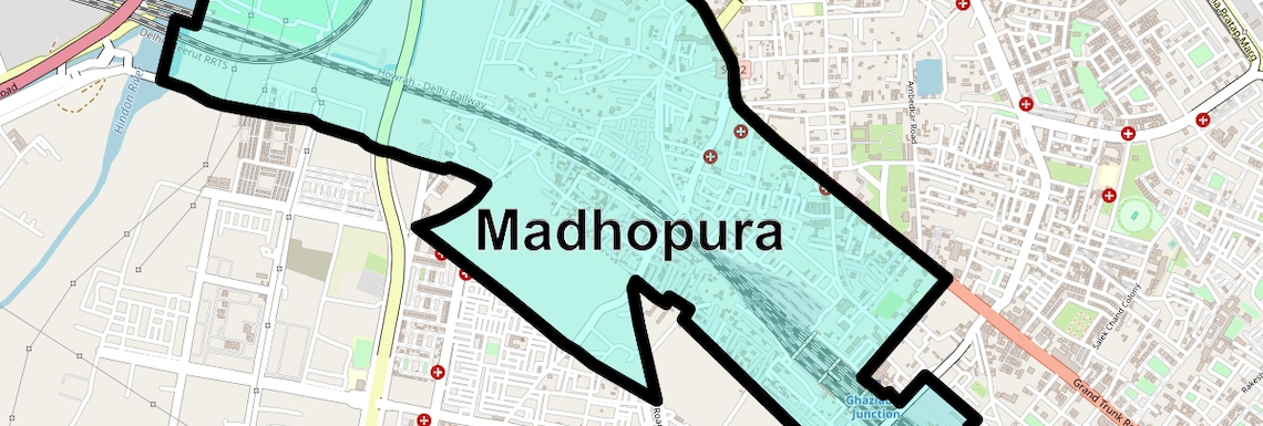 Location Map of Madhopura, Ghaziabad