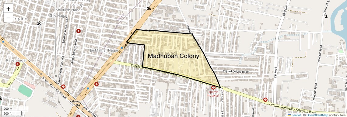 Location Map of Madhuban Colony, Pune