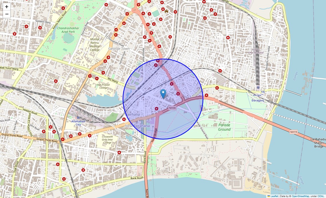 Location Map of Madhwapur, Allahabad