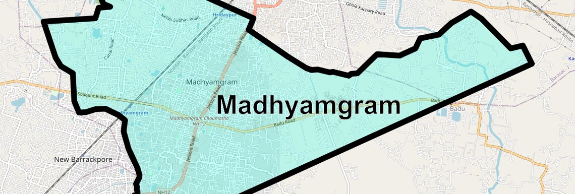 Location Map of Madhyamgram, Kolkata