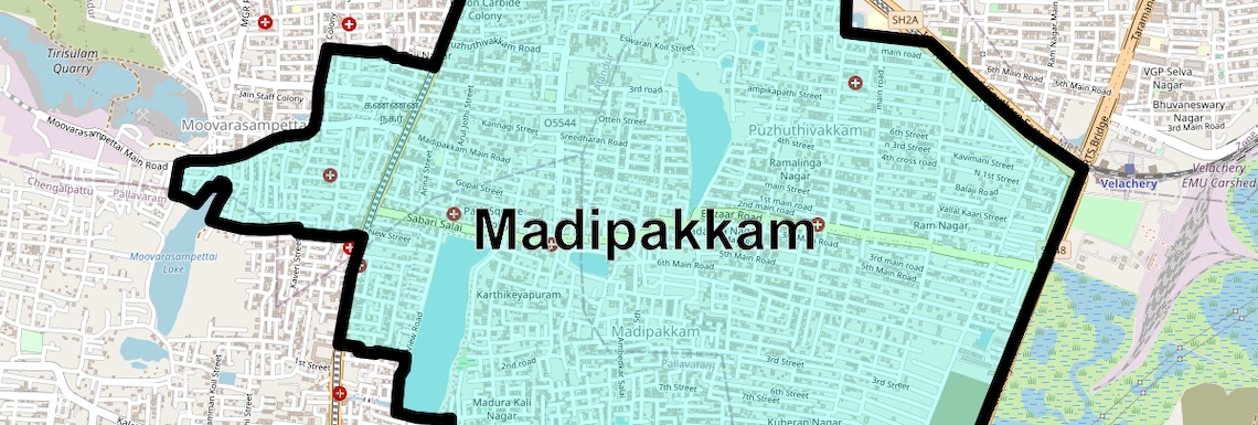 Location Map of Madipakkam, Chennai