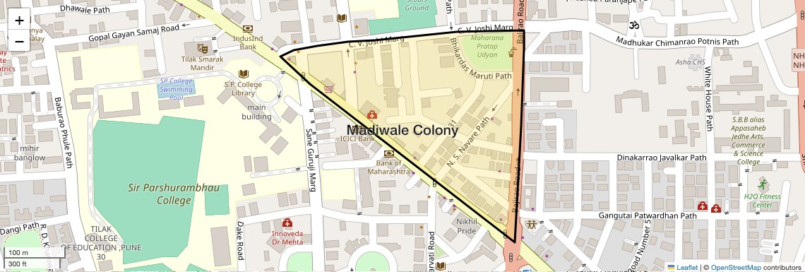 Location Map of Madiwale Colony, Pune