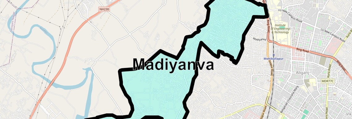 Location Map of Madiyanva, Lucknow