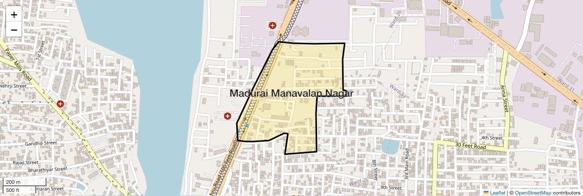 Location Map of Madurai Manavalan Nagar, Chennai