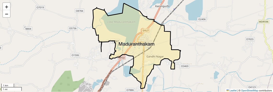 Location Map of Maduranthakam, Chennai