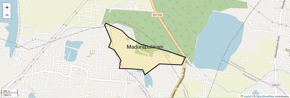 Location Map of Madurapakkam, Chennai