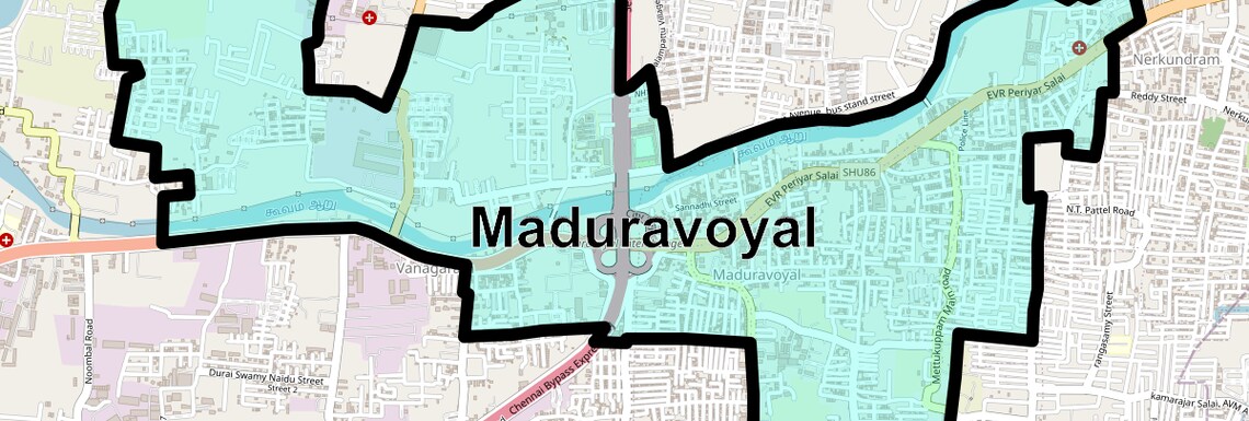 Location Map of Maduravoyal, Chennai