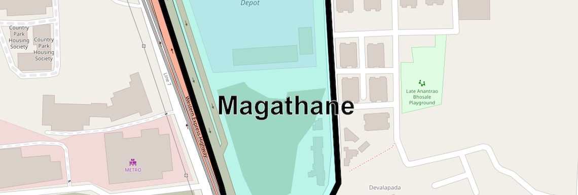 Location Map of Magathane, Mumbai