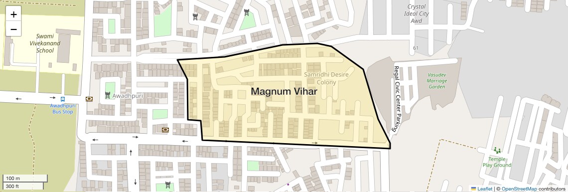 Location Map of Magnum Vihar, Bhopal