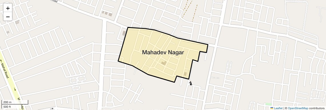 Location Map of Mahadev Nagar, Jaipur