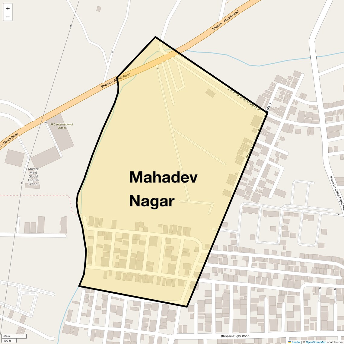 Location Map of Mahadev Nagar, Pune