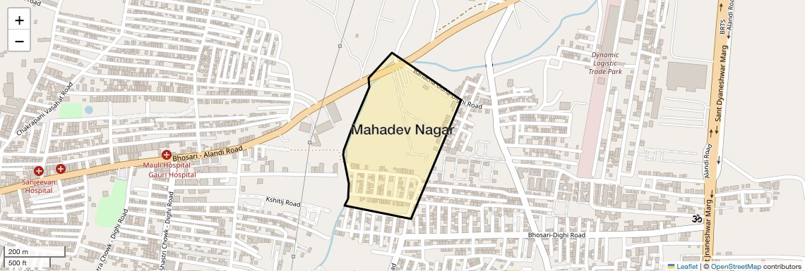 Location Map of Mahadev Nagar, Pune