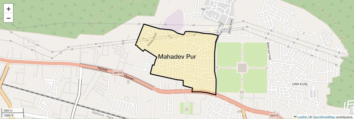 Location Map of Mahadev Pur, Agra