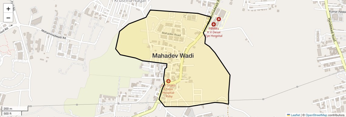 Location Map of Mahadev Wadi, Pune