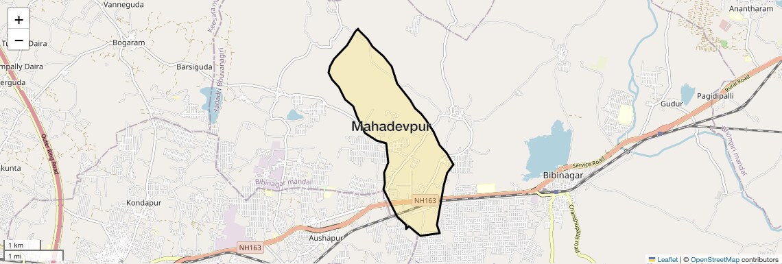 Location Map of Mahadevpur, Hyderabad