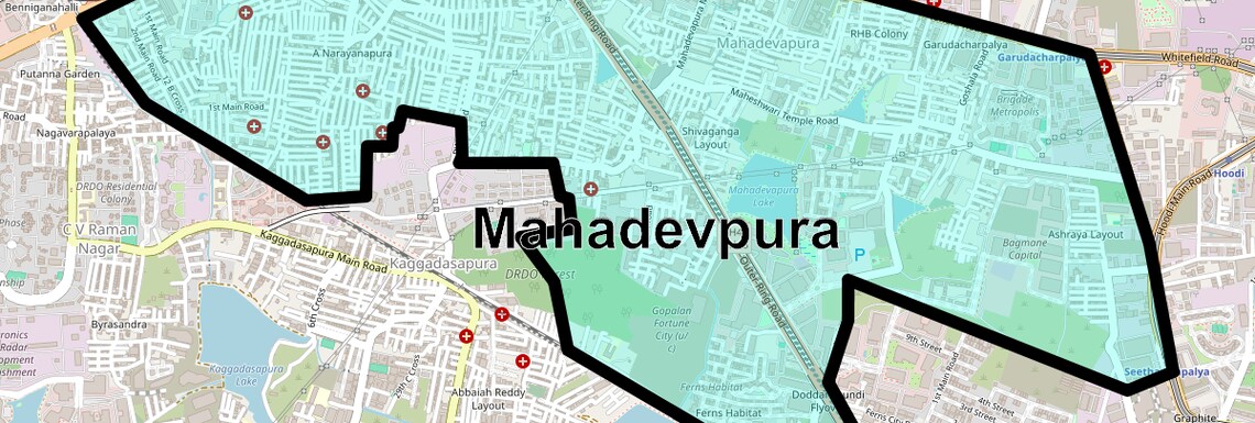 Location Map of Mahadevpura, Bangalore