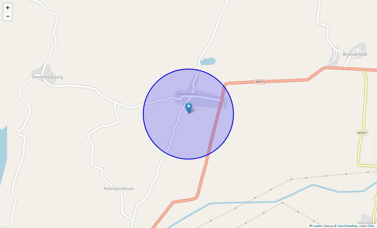 Location Map of Mahadula, Nagpur