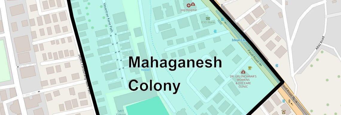 Location Map of Mahaganesh Colony, Pune