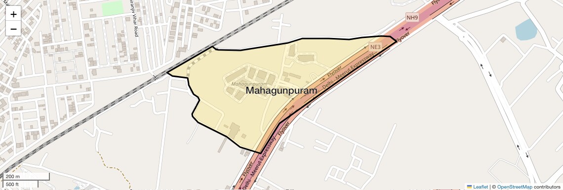 Location Map of Mahagunpuram, Ghaziabad