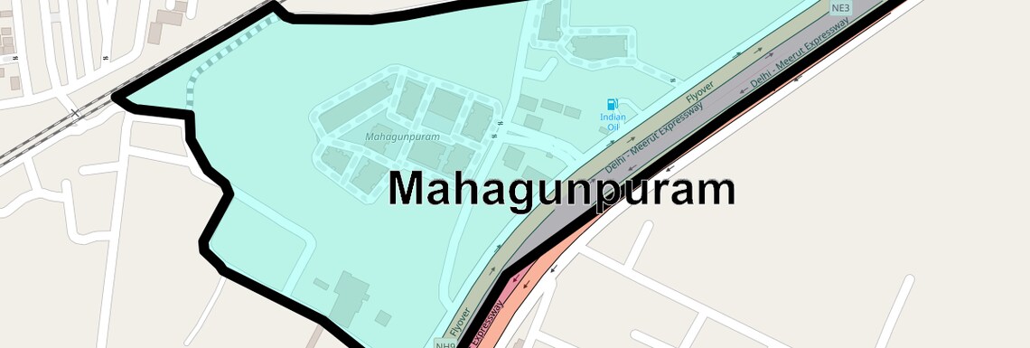 Location Map of Mahagunpuram, Ghaziabad