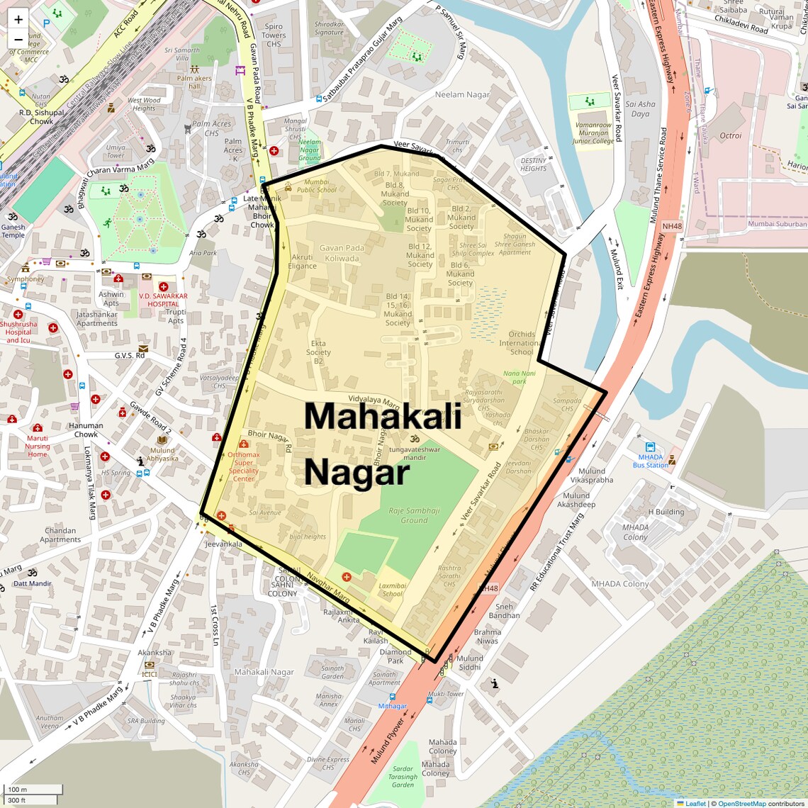 Location Map of Mahakali Nagar, Mumbai