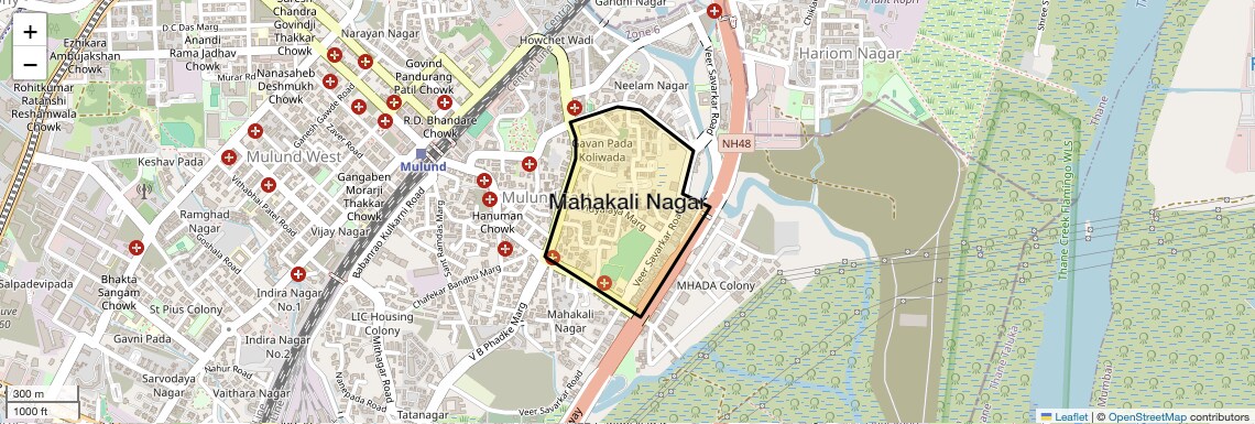 Location Map of Mahakali Nagar, Mumbai