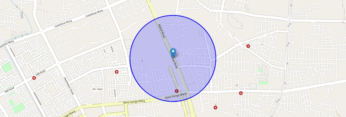 Location Map of Mahal Road, Jaipur