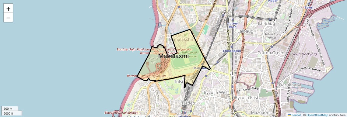 Location Map of Mahalaxmi, Mumbai