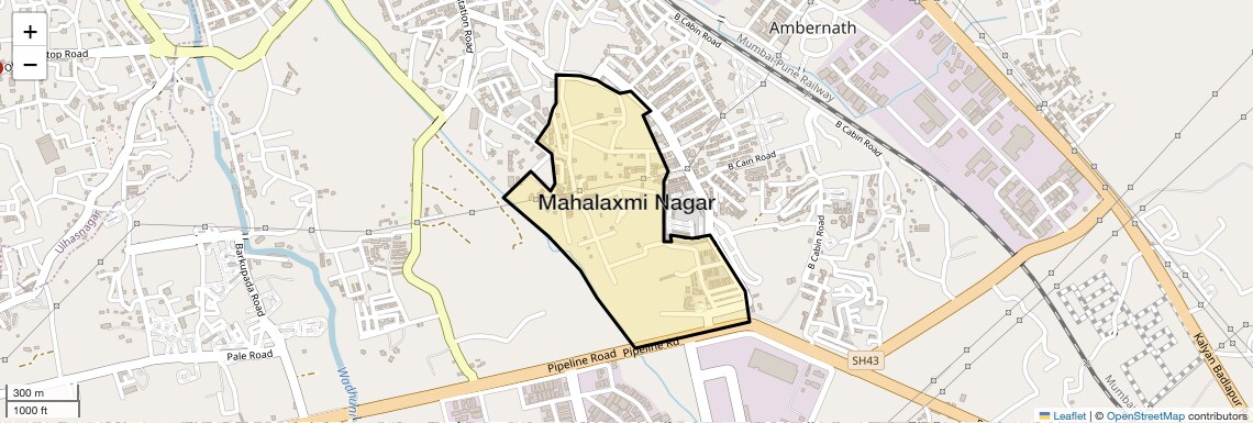 Location Map of Mahalaxmi Nagar, Thane