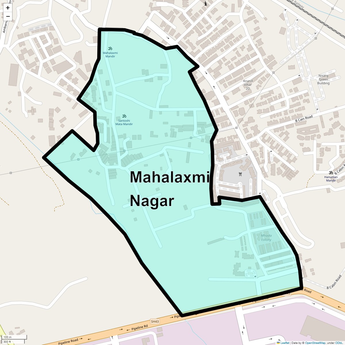 Location Map of Mahalaxmi Nagar, Thane
