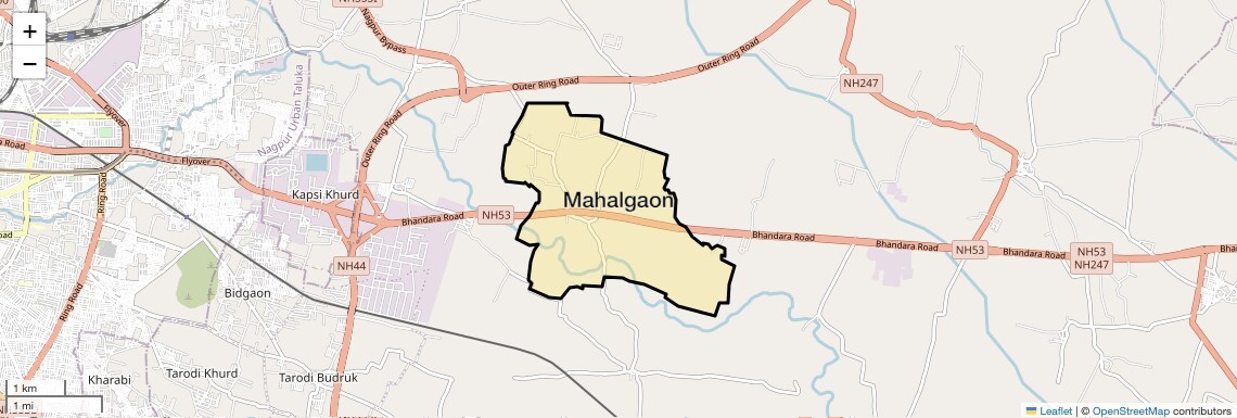 Location Map of Mahalgaon, Nagpur