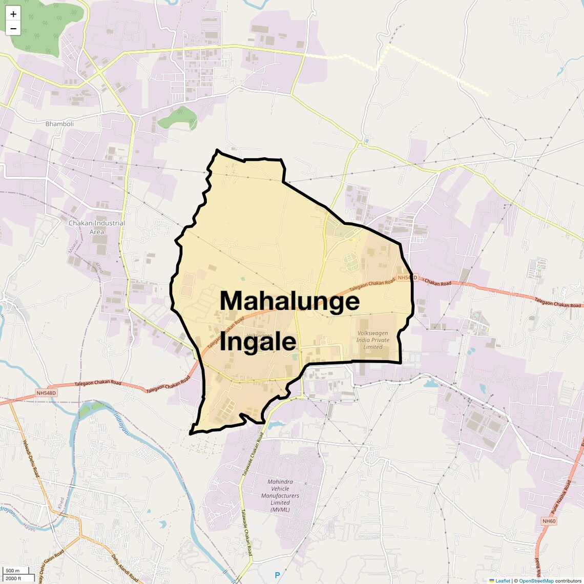 Location Map of Mahalunge Ingale, Pune