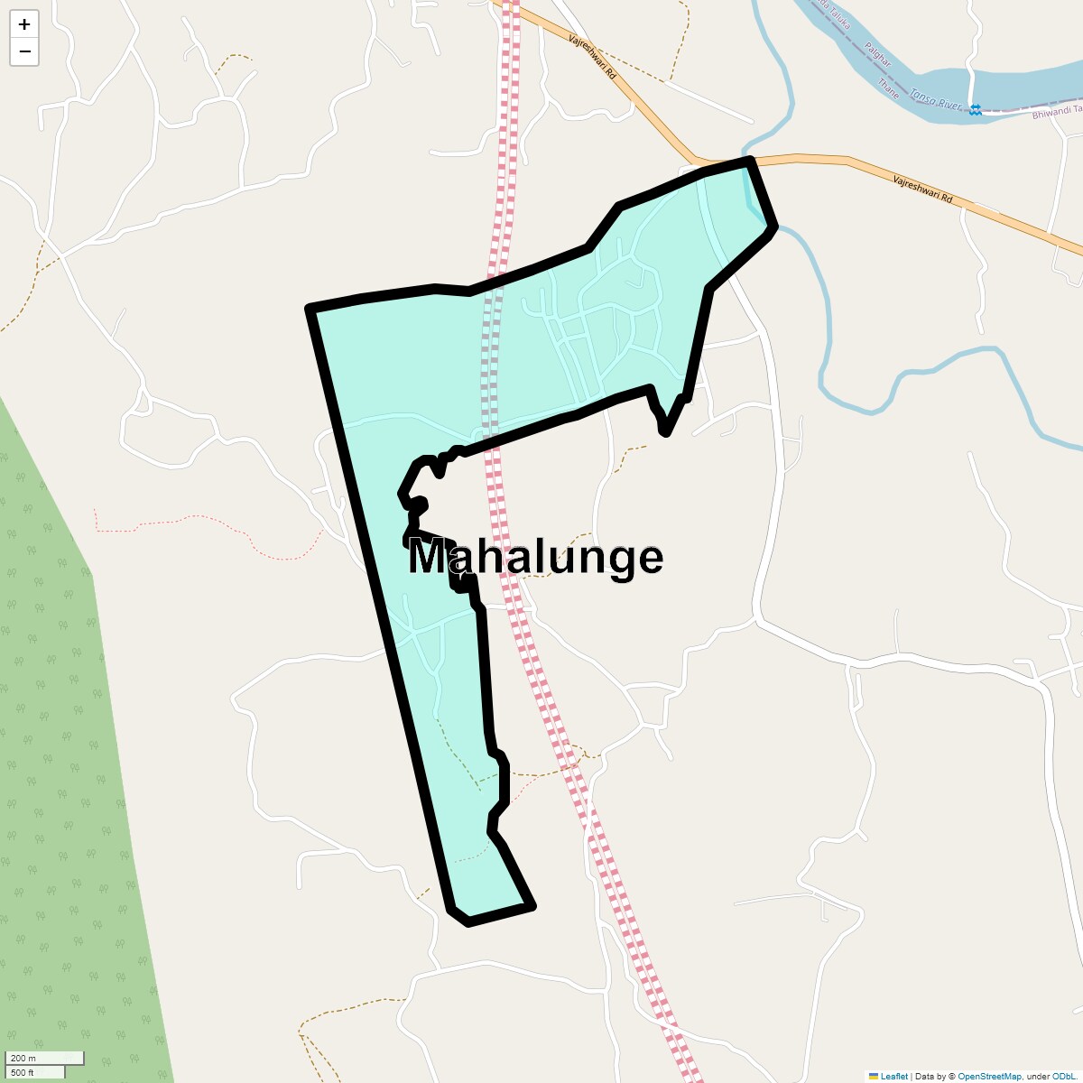 Location Map of Mahalunge, Thane