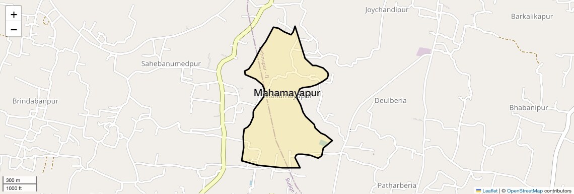 Location Map of Mahamayapur, Kolkata