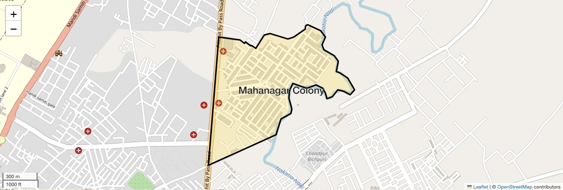 Location Map of Mahanagar Colony, Bareilly