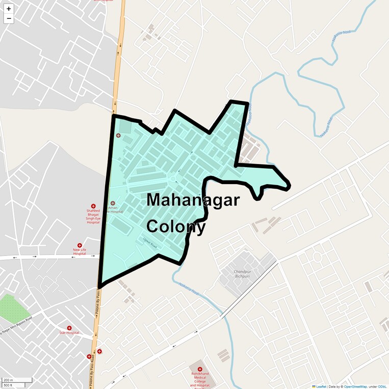 Location Map of Mahanagar Colony