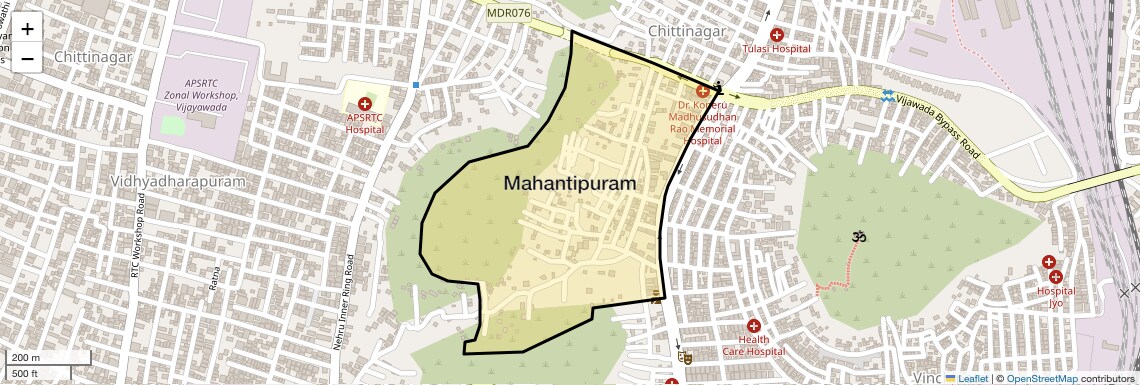 Location Map of Mahantipuram, Vijayawada