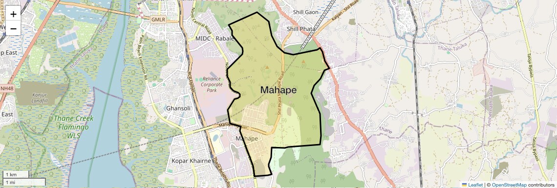Location Map of Mahape, Navi Mumbai