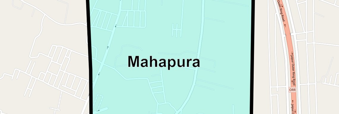 Location Map of Mahapura, Jaipur