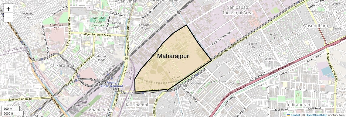 Location Map of Maharajpur, Ghaziabad