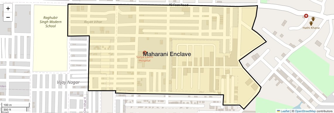 Location Map of Maharani Enclave, Delhi